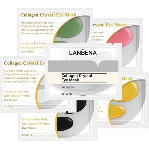 LANBENA Eyes Mask Skin care 24K Gold Milk Ageless Anti Aging Remove swollen eyes Dark circle moisturizing 10 pieces