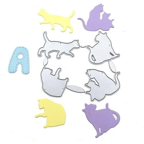 Julyarts Four Cats Metal Cutting Dies New 2021 Card Making Supplies for DIY Scrapbooking Album Embossing Paper Cards Deco Craft