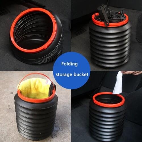 Multifunctionele Intrekbare Vouwen Water Emmer Auto Prullenbak Kan Auto Opslag Bin Draagbare Outdoor Vissen Emmer