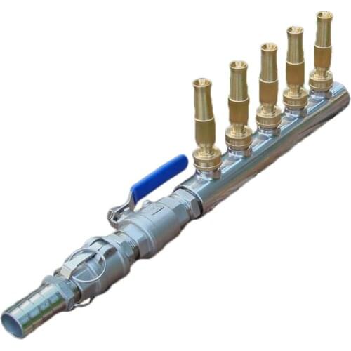 Custom-made stainless steel pipe multi head multi pass adjustable straight nozzle car wash garden irrigation spray nozzle