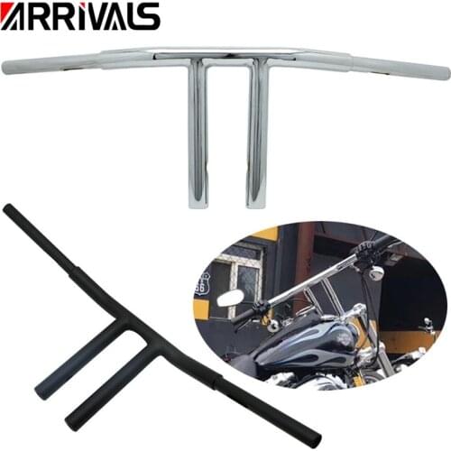 Motorcycle 1-1/4" Black Custom 10" RISE T-Bar Handlebar Drag Bar For Harley Sportster XL DYNA LOW RIDER Custom