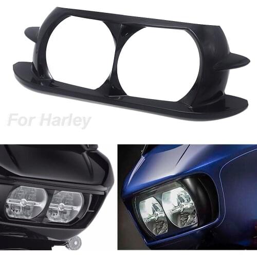 Headlamp Cover Dual Headlight Fairing Trim Bezel Scowl For Harley Touring Road Glide Special FLTRXS Road Glide FLTRX 2015-2019