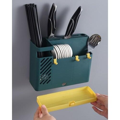 Wall-mounted Chopsticks Cage Knife Rack Kitchen Tableware Storage Box Household Chopsticks Basket Finishing Home Practical