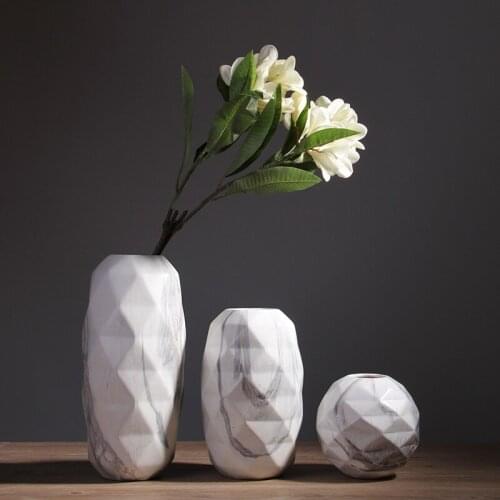 1pc Marbled Design Tabletop Vase Minimalist Flower Vase Ceramic Vase Home Decor Centerpiece Porcelain Hydroponic Container