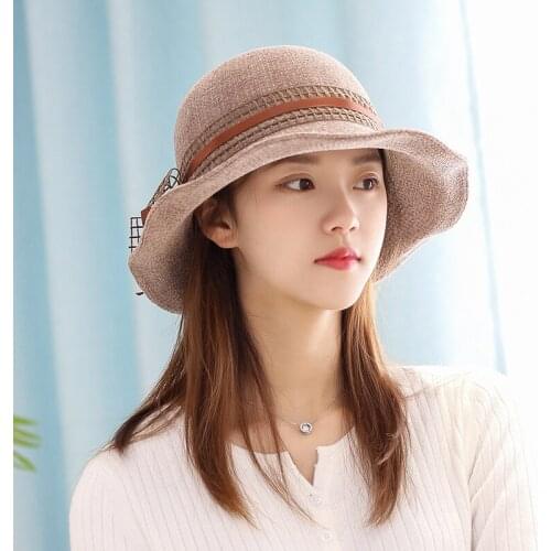 Summer Sunscreen sun cap knitting Bucket Hats knitt bucket hat women Bucket fishing Hats Spring Outdoor women fisherman hat