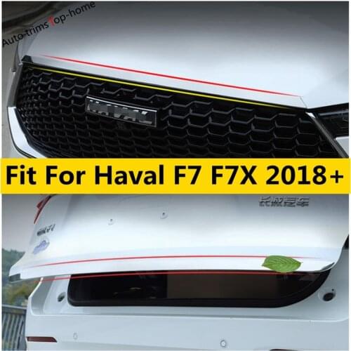 Front Hood Engine Middle Mesh Grille Bumper Rear Trunk Bottom Lid Decor Strip Cover Trim For Haval F7 F7X 2018 -2021 Accessories