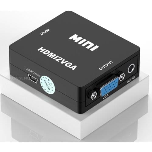 Mini HDMI to VGA Converter Box With Audio HDMI2VGA Converter Digital Analog For PS3 PS4 HDTV PC Laptop Xbox360 PC DVD Converter