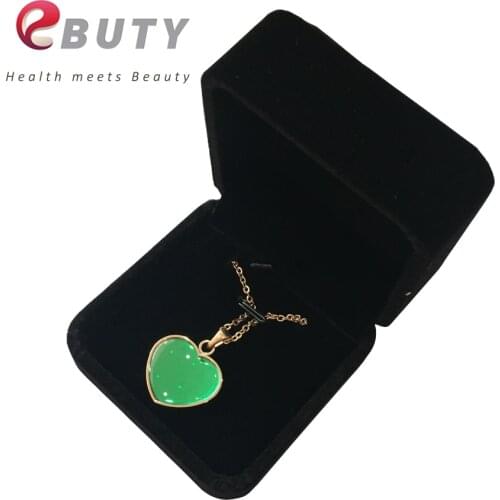 EBUTY BIO Glass Pendant 2000-2500CC Ions Heart Oval Fashion Elegant Women Jewelry Charms with Chain & Cloth Velvet Package