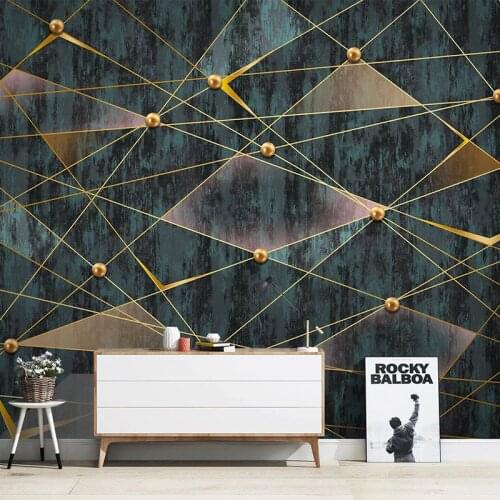 Custom Wallpaper Modern Abstract Geometric Golden Circle Ball Living Room TV Background Wall Painting Mural Papel De Parede 3D