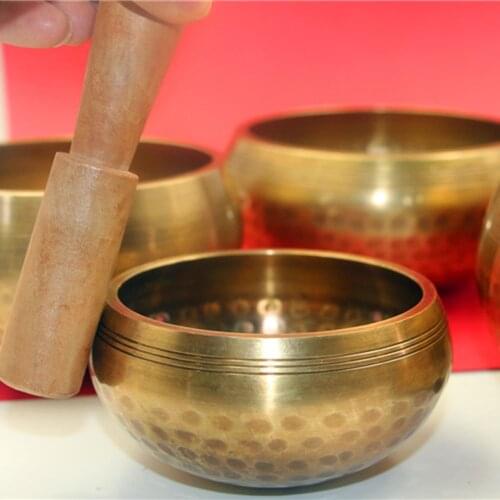 New Copper Crafted Gilt Yoga Singing Bowl 8CM Buddhism Tibetan Chakra Meditation