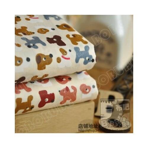 Cute Dog Twill 100% Cotton Fabric, Patchwork Cloth, DIY Sewing Quilting Material For Baby & Child