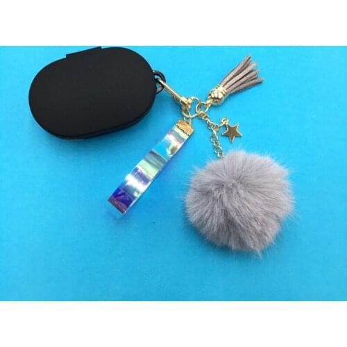 Silicone Earphone Case With Key Chain for Xiaomi MI Redmi AirDots 1 2 Bluetooth Headphones Cover TWS Wireless Charging Box