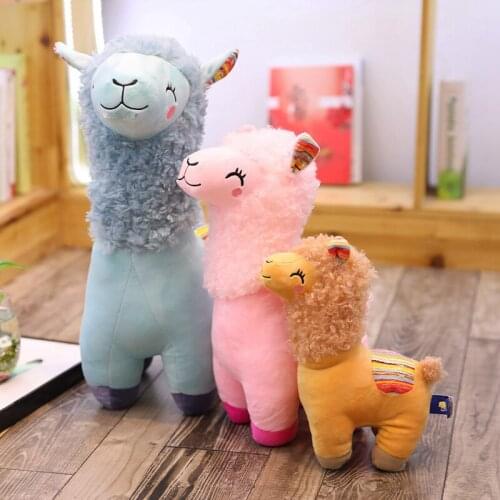 Cute 35/45cm Color Alpaca Llama Plush Toy Doll Animal Stuffed Animal Dolls Japanese Soft Plush Alpacasso For Kids Birthday Gift