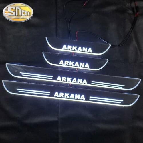 SNCN Waterproof Acrylic Moving LED Welcome Pedal Scuff Plate Pedal Door Sill Pathway Light For Renault Arkana 2018 - 2020