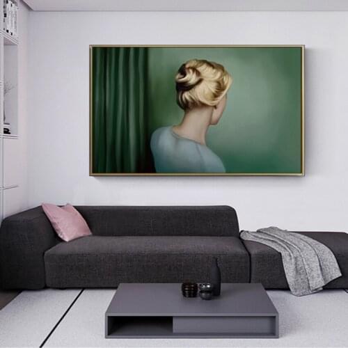 MUTU Modern Nordic Girls back Canvas Painting Posters Print Unique Minimalist Decor Wall Art Pictures For Living Room Bedroom