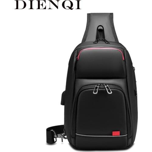 DIENQI 2021 New Multifunction Crossbody Bag for Men Anti-theft Shoulder Messenger Bags Male Waterproof Trip Sling Chest Bag Pack