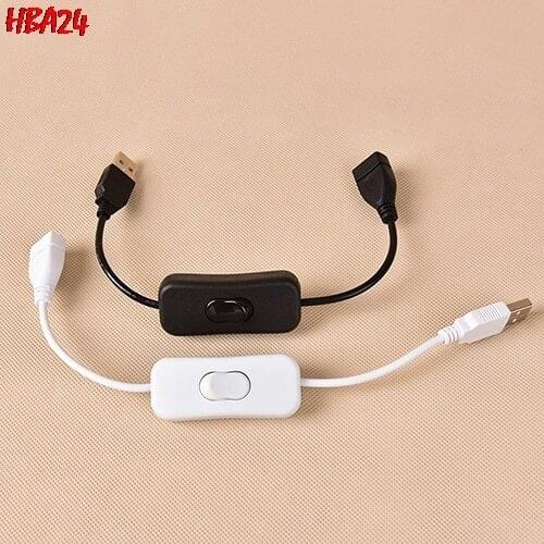 High Quality Copper Material USB Cable Male to Female Switch ON OFF Cable Toggle LED Lamp Power Line 28cm Home Decoration