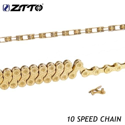 ZTTO MTB Bicycle 10 Speed Golden Chain MTB Road Bicycle 10S Gold L/SL/SLR Link Compatible With Any 10 speed groupset 10v 116L
