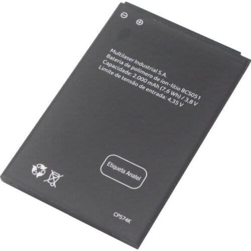 10pcs /lot 3.8v 2000mAh Replacement Battery For Multilaser Ms50l BCS051 CP574K Cell phone battery