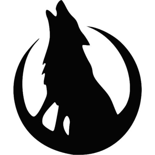 12.4*15cm Wolf Howling On Moon Vinyl Decal Funny Car Window Bumper Novelty JDM Drift Vinyl Decal Sticker