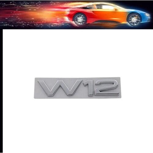 3D Premium W12 car Engine Hood Fender trunk Tail Rear Nameplate Decal Emblem Badge Sticker for RS S3 S4 S5 S6 S8 A3 A4 A5 A6 A8