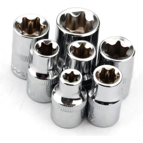 7pcs 3/8 Inch Star Torx Socket E Type E8 E10 E11 E12 E14 E16 E18 Hand Tool