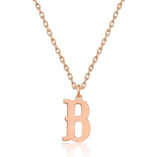 925 sterling Silver Letter B Pendant DN391