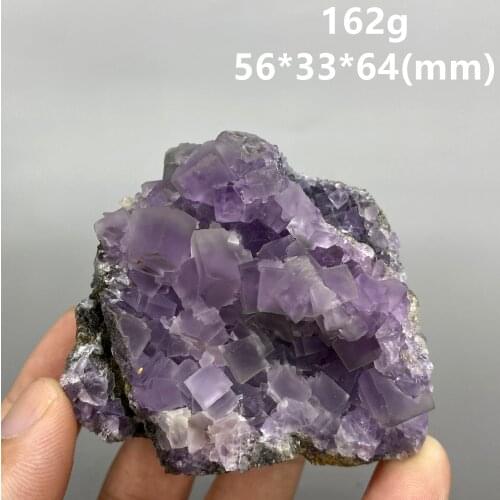 BIG! 162g Natural Cube Purple fluorite cluster mineral specimens Gem level Stones and crystals free shipping