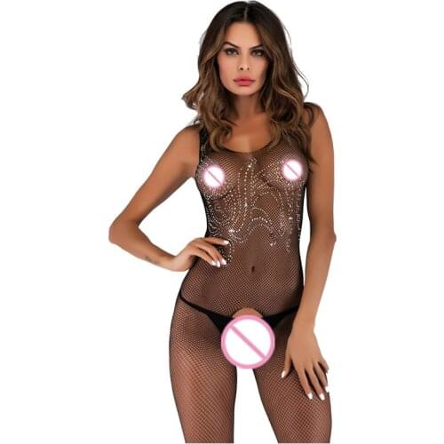 Black Sexy Lace Jumpsuit Charm Couple SM Flirting Uniform Transparent Underwear Temptation Female Fun Role-Playing Sex Products