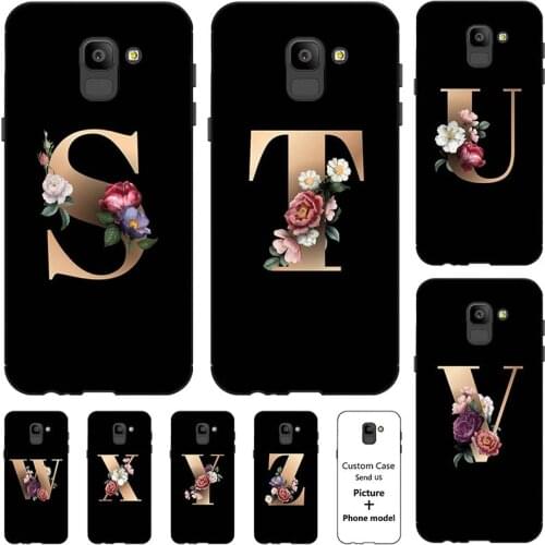 Flower 26 English Name Letters Custom Initial Case For Samsung Galaxy J6 2018 J600 J600F J6 Plus 2018 J610f Soft Silicone Cover