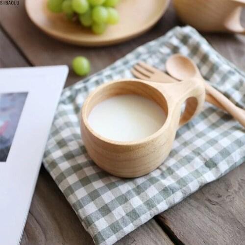 Japan Style Natural Jujube Wood Cup Primitive Handmade Natural Spruce Wooden Cup Breakfast Beer Milk Drinkware Green Tea Cup