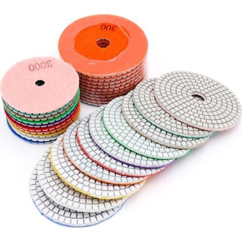 URANN 10pcs 80mm 100mm Soft Diamond Wet Polishing Pad Emery Grinding Disc for Granite Marble Glass Concrete Stone Proccess