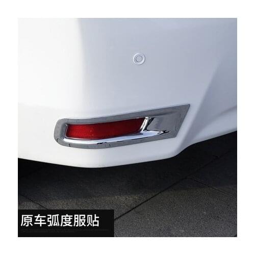 For Toyota Corolla Altis Chrome Rear Bumper Fog Light Lamp Cover 2014 2015 2016 2017 Trim Reflector Foglight Garnish Molding