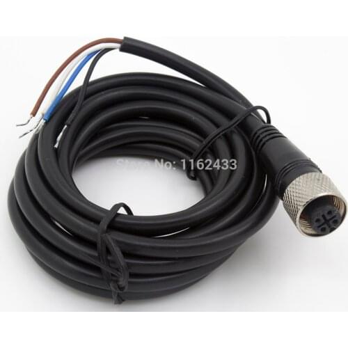 FSC12-FS-4 M12 2m PVC cable sensor connector 4 pins straight female head for M12 NPN PNP NO+NC proximity sensor switch