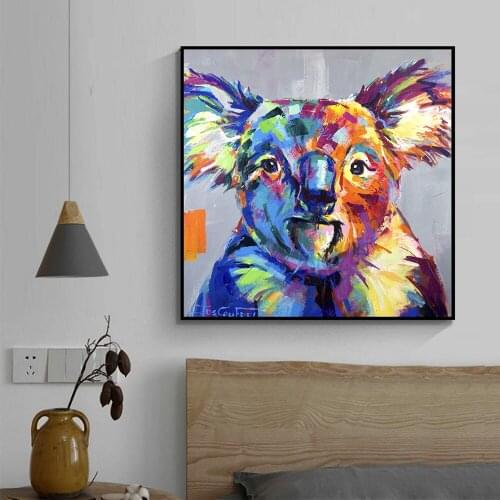 DDWW Abstract Doodle Animal Painting Oil Painting on Canvas Wall Pictures for Living Room Poster and Print Wall Canvas Painting