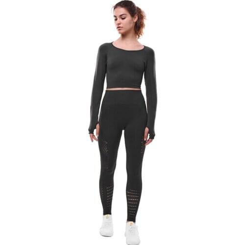 Yoga Sets Women Gym Sports Set Elastic Sports Hight Waist Leggings Sportswear Workout Sets Women Yoga Sets Women Gym Sports Set