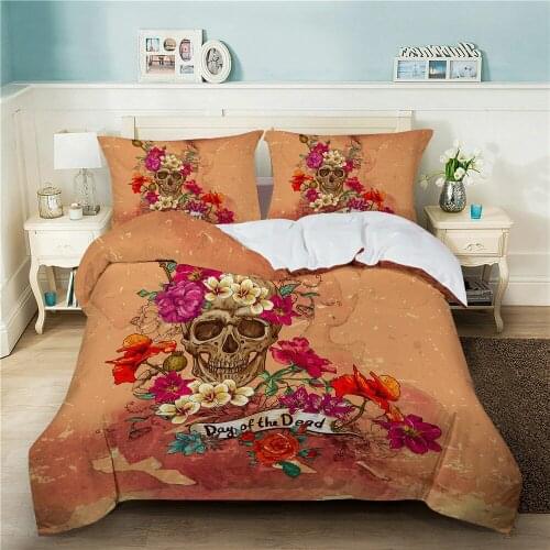 Skull Bedding Sets New Year Gift Queen King Single Size Duvet Cover Set With Pillowcase Bed Linen