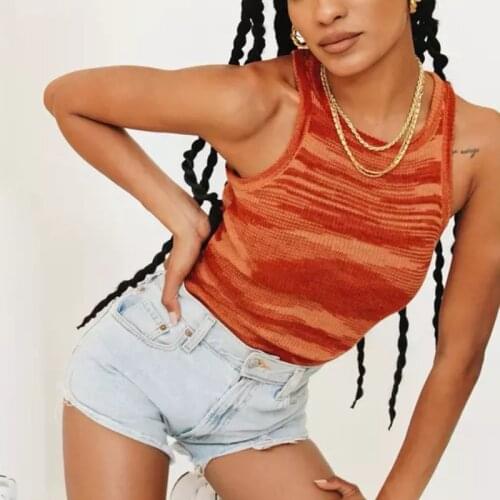 Female Sleeveless Tank Tops Knit Crop Top Women Summer Basic T-Shirts Off Shoulder Corset Sexy Vest Womens Shirt Streetwear