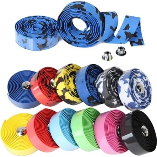 2PCS Bicycle Handlebar Tape Steering Wheel Cover Road Bike Cycling Handle Non-slip Belt Rubber Tape Bike Accessories Bar Tapes