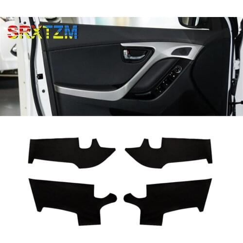 LHD For Hyundai Elantra Avante 2010-2016 Car Interior Door Handle Armrest Panel Microfiber Leather Cover