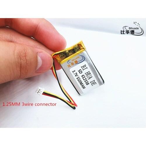 Li-po Polymer battery 612338 mah 3.7V 602338 smart home MP3 speakers Li-ion battery for dvr,GPS,mp3,mp4,cell phone,speak