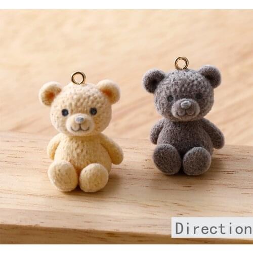 Cute micro-fleece autumn and winter Korean temperament Teddy bear doll pendant diy handmade earrings jewelry pendant material