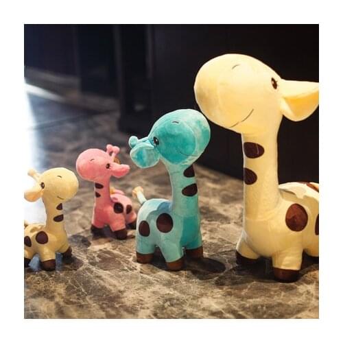 18cm/25cm Cute Giraffe Plush Toy Pendant Soft Deer Stuffed Cartoon Animals Doll Baby Kids Toys Christmas Birthday Colorful Gifts