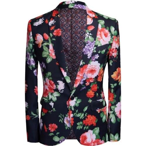 Mens Jacket Autumn Jacket Suit Mens Casual Personality Printing Suit Trend Korean Version of Suit Handsome Male