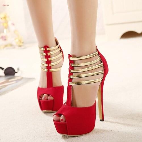 New fashion large size Women High Heels Sandals Party Wedding Open Toe Women Pumps Gladiator Shoes Sexy Hollow Out High Heel Sho