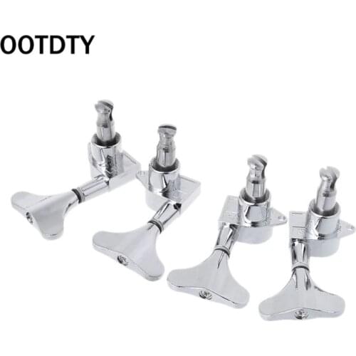 OOTDTY 4 String Bass Chrome Guitar Sealed Tuners Tuning Pegs Machine Heads 2R 2L