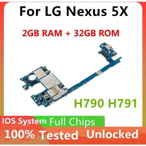 100% Original Motherboard For LG Nexus 5X H791 32GB Factory Unlocked Mainboard With Full Chips Android OS Free Shipping