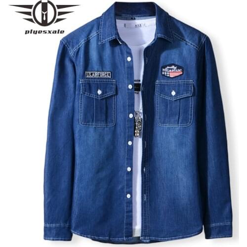 Plyesxale Mens Denim Shirts