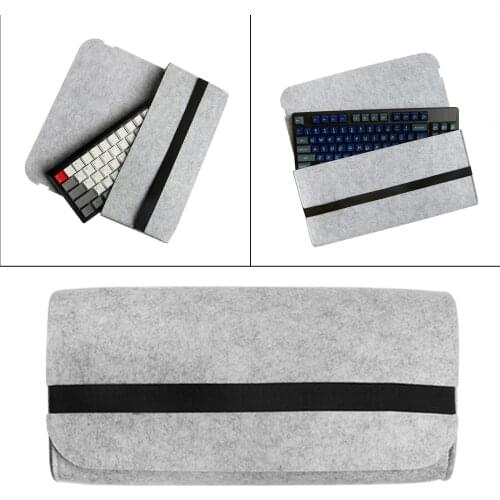 Portable Practical Gray Felt Mechanical Keyboard Bag Dust-proof for Standard Keyboards Wireless Keyboard Travel Business Gaming