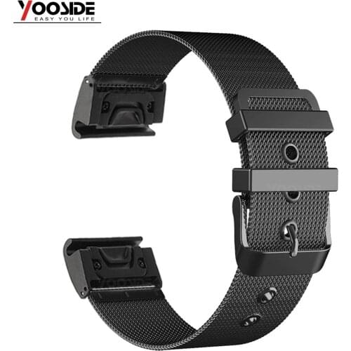 Fenix 6 Wristband 22mm QuickFit Milanesel Stainless Steel Watch Band Strap for Garmin Fenix 5/5 Plus/Instinct/Forerunner 935